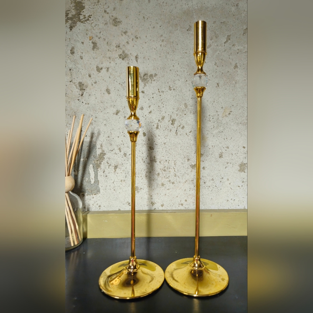 VALERIO ALBARELLO Elegant Gold Candle Holders SET )2(